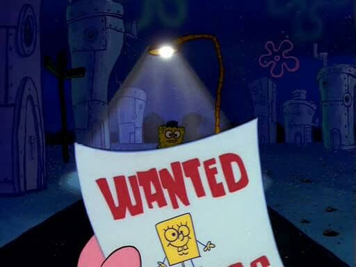 Spongebob on a Wanted notice